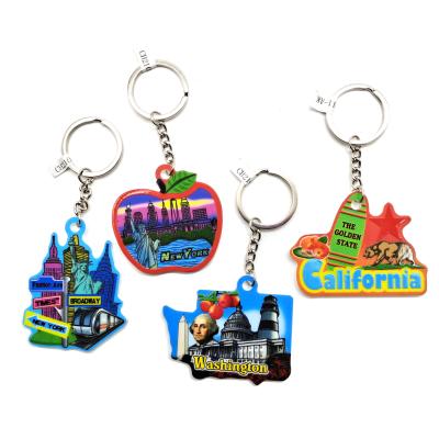 China Acrylic Key Chain Souvenir Travel Souvenir Gift Customized Key Chain Double Sides Printing for sale