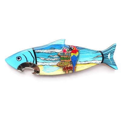 China Viable Customized Fish Shaped Wooden Bottle Opener Magnet for sale