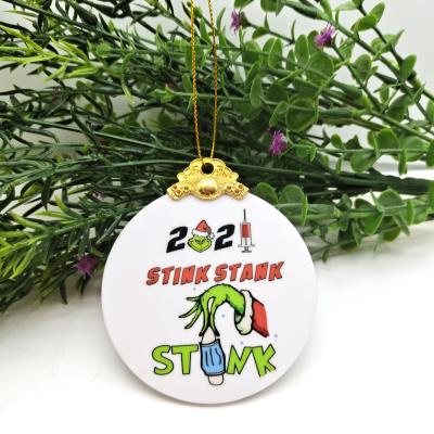 China Christmas hanging ornaments 2021 personalized ornaments 2021 Christmas tree ornaments Christmas tree decoration stamp ornaments for sale