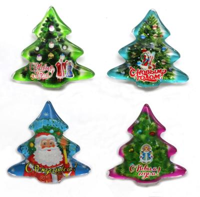 China Shape Glass Material Russian Style Christmas Tree Magnets for sale