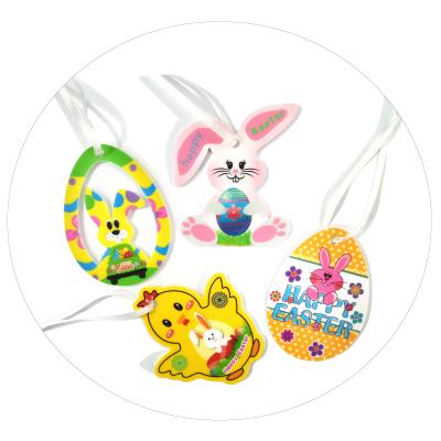 China Customized UV Printing Irregular Acrylic Ornament Viable Easter Bunny Easter Egg Ornament Design Style Pastoral Fresh Happy Easter Day for sale