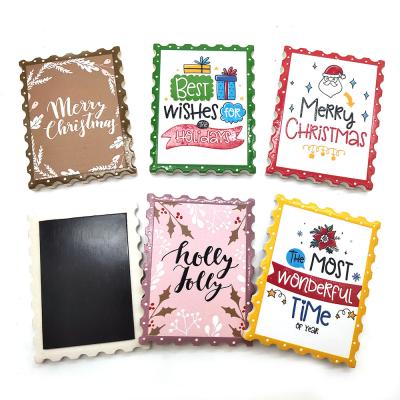 China Custom Home Decorations Ceramic Decor X'MAS Ceramic STAMP Shaped Fridge Magnet for sale