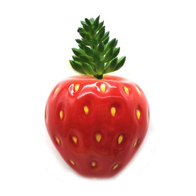 China Shape Cute Ceramic Fruit Fridge Magnets With Artificial Plants Flowers For Home Decoration for sale