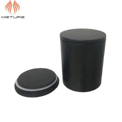 China Heat resistant; Corrosion Fragrance Oil 12oz Candle Resistance Matte Black Glass Jars With Black Wooden Candle Lids for sale