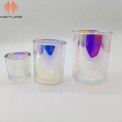 China Heat resistant; High Quality Corrosion Fragrance Oil Different Size Iridescent Candle Resistance Glass Jars for sale