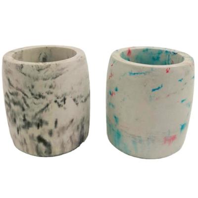 China Water proof; Heat resistant; Gray Corrosion Perfume Oil Custom Marble Style Cement Resist Containers With Black Blue Red Colorful Ink For Pen Holder for sale