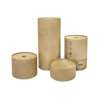 China Biodegradable Recycled Kraft Paper Round Shipping EVA Paper Tube Box With Custom Logo for sale