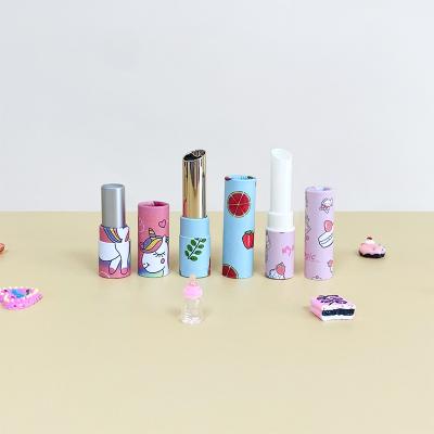 China Recycled Materials Paper Lipstick Container Around Custom Tube Lip Balm Packaging Twist Up Paper Tube for sale