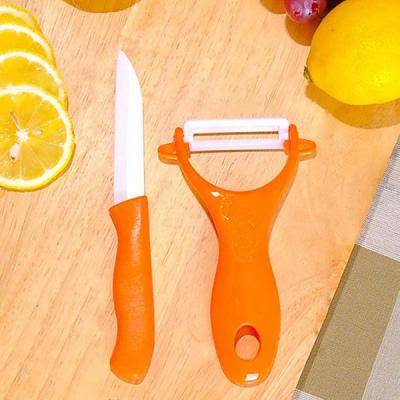 China Sustainable Ceramic Knife Fruit Knife Cooking Peeling Tool Kit Handle Peeling Kitchen Knives for sale