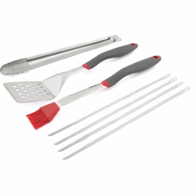 China Stylish Easily Cleaned Stainless Steel 7-Piece BBQ Tool Kit In UK for sale