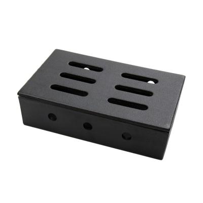 China Dustproof BBQ Grilling Accessories For Gas Grill Charcoal Grills Cast Iron Wood Chip Smoker Box for sale