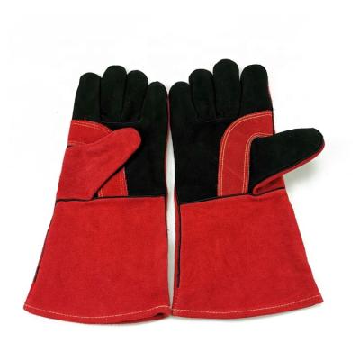 China Easily Cleaned High Quality Heat Resistant Leather Welding Outdoor BBQ Grilling Glove for sale