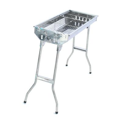 China Easily Cleaned Camping Picnic Folding BBQ Grill Barbecue Charcoal Stainless Steel Rack Grill for sale