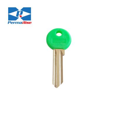 China South America Solid Brass Steel Head Colored Plastic Lock Key Blanks For Door Lock for sale