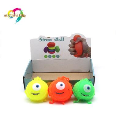 China Amazon Ball One Eye Monster Eye Bouncing Squeeze Ball Squeeze Toy TPR Anti-stress Soft Warm Soft Ball Toy Relaxing Amazon Ball Toy Luminous Ball Toy for sale