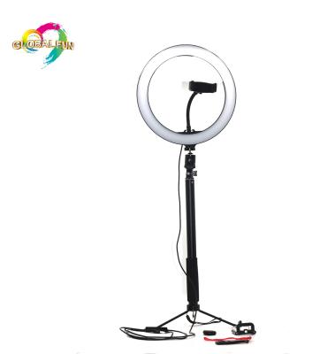 China Selfie Ring Light Tripod Stand Live Stream Stand Cell Phone 10 Inch Media Advertised Beauty LED Lamp For 10 Inch Phone for sale