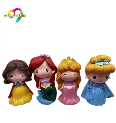 China Mermaid Plastic Princess Bank Money Cartoon Cement Piggy Bank 24cm Safe Material Coin Saving Jar for sale