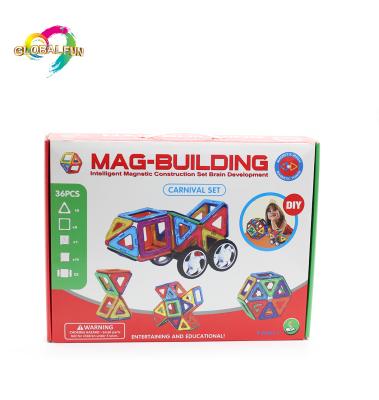 China Magnetic Building Toy DIY 36 Piece Kids Plastic Building Tiles Blocks Educational Magnet Bricks Set For Kids for sale