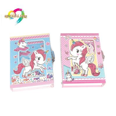 China Unicorn Painting 48 Hardcover Book Covers 64K Folded Tract Notebook with Lock 2 DIY Diary Planner Notebook Stationery Notebook Designs Mixed for sale