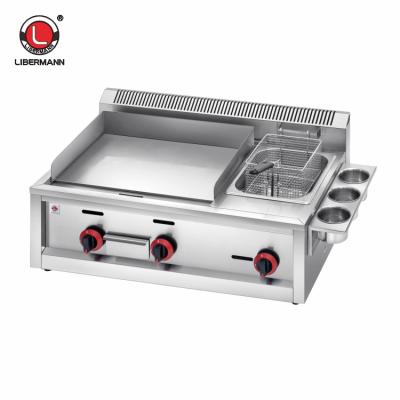 China Easy Operation Gas Pancake Commercial Desktop Teppanyaki Stove GRILL Full Flat Grill Griddle with Fryer for sale