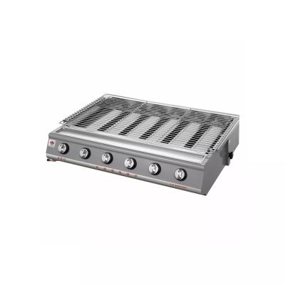 China Can Grill A Variety Of Foods Commercial Kitchen Equipment Glass Fire Regulator Gas Barbecue Stove for sale