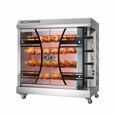 China Heavy Duty Commercial Automatic Rotary Electric Rotisserie Oven Grill Stainless Steel Chicken Rotisserie for sale