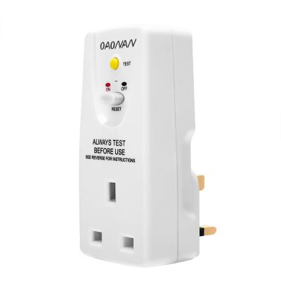 China NANDAO 240V 13A UK Standard PRCD Socket RCD Adapteor Leakage Protection Residential / General Purpose Breaker for sale