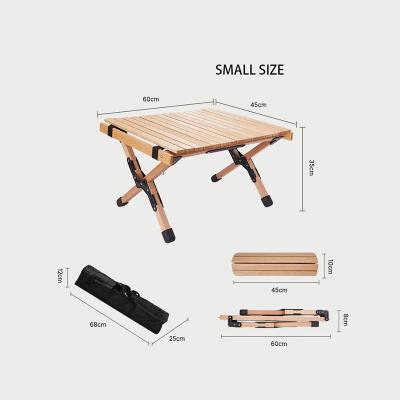 China Easy Carry Outdoor Wooden Table Rolling Table Set Customized Outdoor Garden Table Garden Picnic Camping Tables Egg Rolling Manufacturer for sale