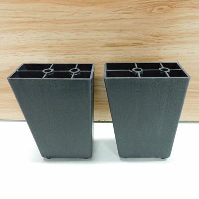 China Hotsale Furniture Leg Accessories Modern Design Cheap Plastic Modern Furniture Legs Black Trapeze Plastic Sofa Legs for sale