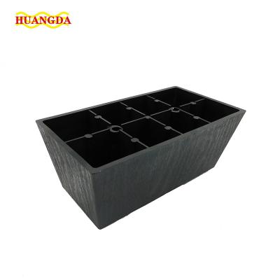 China Modern Black Rectangular Easy Installation Furniture PP Rubber Plastic Foot Sofa Leg for sale