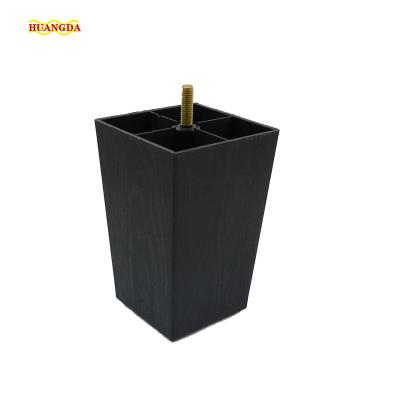 China Easy Installation Square Black Furniture Accessories Parts Plastic Chair Legs Sofa Feet for sale