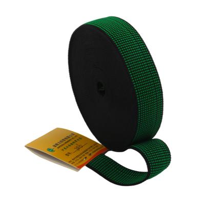 China Factory Hotsale 2.5CM Green Sofa Elastic Band Elastic Webbing Furniture for sale