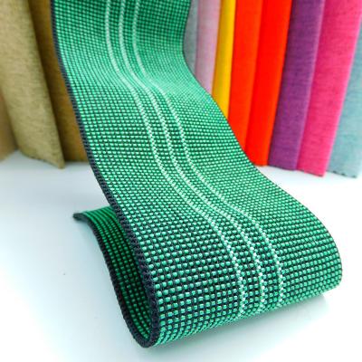 China Elastic Other Factory 70mm Custom Green Sofa Strap Rubber Elastic Webbing Furniture Accessories PP Strap Strap for sale