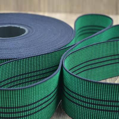 China Factory wholesale custom made green high tenacity polyester webbing 4.5cm elastic belt webbing for mattress sofa for sale