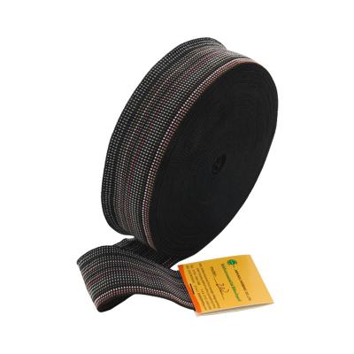 China 40%PP+50%rubber+10%PET Factory Sofa Accessory 4cm Black Elastic Belt For Furniture for sale