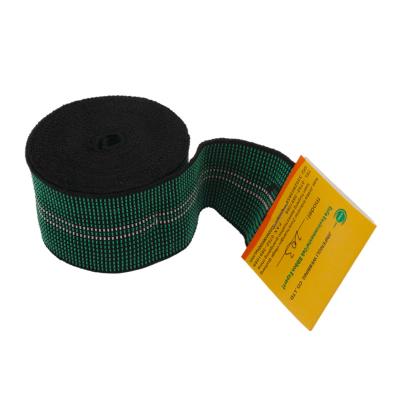 China Factory Wholesale 40%PP+50%rubber+10%PET Green Sofa Accessory 4.5cm Elastic Belt Sofa Webbing For Furniture for sale