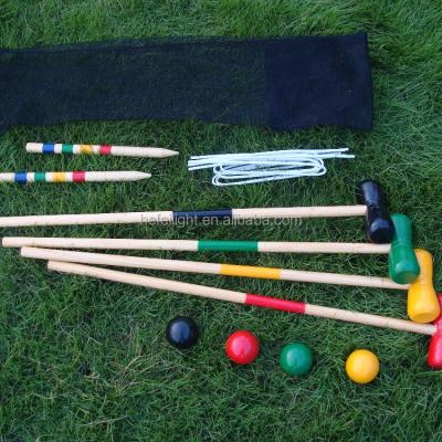 China Wooden 4 PLAYER CROQUET SET WOODEN OUTDOOR GAME for sale