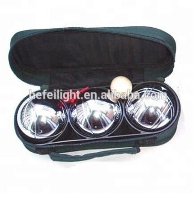 China Good Quality Eco-Friendly Silver Metal 72mm Petanque With 3 Pack Bocce Ball Set for sale