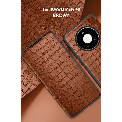 China Protect Mobile Phone Hote Sale Classic Flip Luxury Case Full Protective Crocodile Texture For Huawei Mate 40 for sale