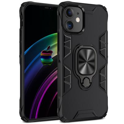 China 2020 Simple Selling Fanshion Amazon Anti-scratch Resistance Best Shockproof With Hand Ring Kick Stand Phone Case For Apple 12 Series for sale