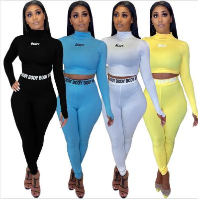 China 2021 Breathable New Fashion Printing Yoga Set Two Piece Set Women Long Crop Sleeve High Waist Slim Top Gaiters for sale