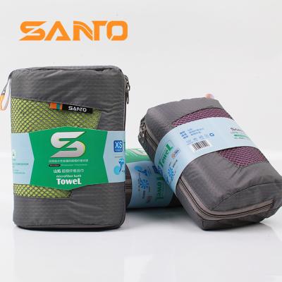 China SANTO Travel Sport Beach Towel Ultra Compact QUICK DRY Super Absorbent For Gym Yoga Microfiber Sport Camping Swimming Towel for sale