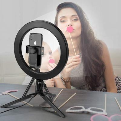 China Photogrphy Live Tiktok youtube Lamp 10 inch Selfie Ring Light Mobile Phone Stand Tripod Mount Photography Light Rim for sale