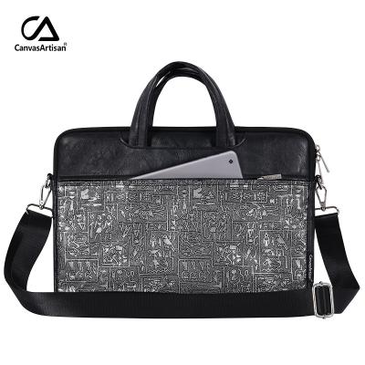 China Fashion factory direct supply high quality PU laptop briefcase office computer bag laptop sleeve with handle for sale