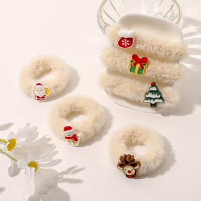 China Imitation Cute Rabbit Mood Holiday Mood Plush Hair Christmas Autumn And Winter Friendly Material Furry Ring for sale