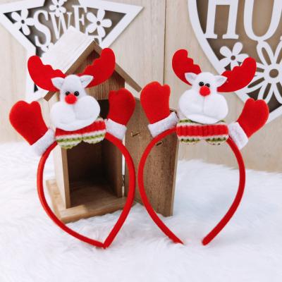 China Cute Cartoon Christmas Hair Accessories Ins Style Snowman Elk Horn Headband Christmas Party Hair Band for sale