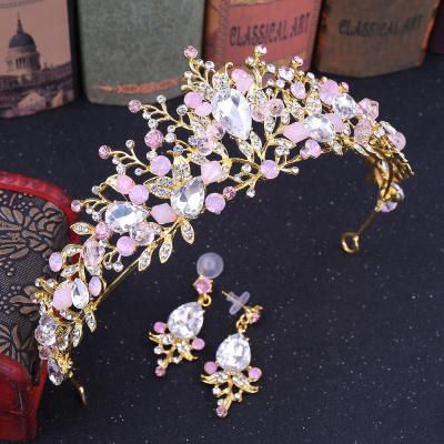 China New Ladies Hair Decoration Wedding Anniversary Headpiece Headband Crown Inlaid Crystal Rhinestone String Crown Bridal Handmade Accessories for sale