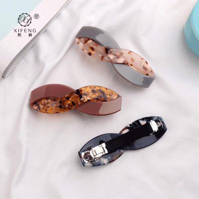 China European and American style hot selling acetate hair clip 8 shaped ponytail hair clip fashion ladies hair clip middle source manufacturer the new for sale