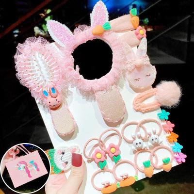 China Sweet and cute sweet princess crown tiara mirror comb set Korean children's hair accessories source manufacturer for sale