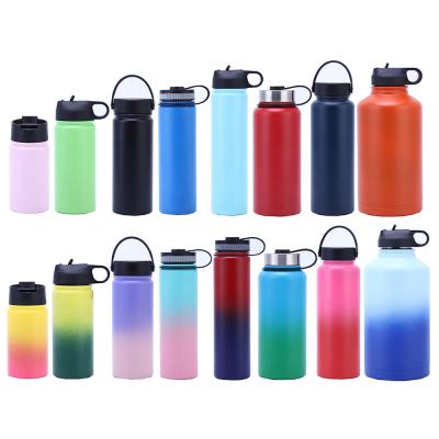 China Sustainable 12-64 Ounce Custom Printed Double Wall Thermo Flask Drinking Stainless Steel Water Bottles Flask Custom for sale